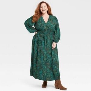 Target Knox Rose Womens Plus Size Paisley Pioneer Maxi Dress Long Sleeve Peasant